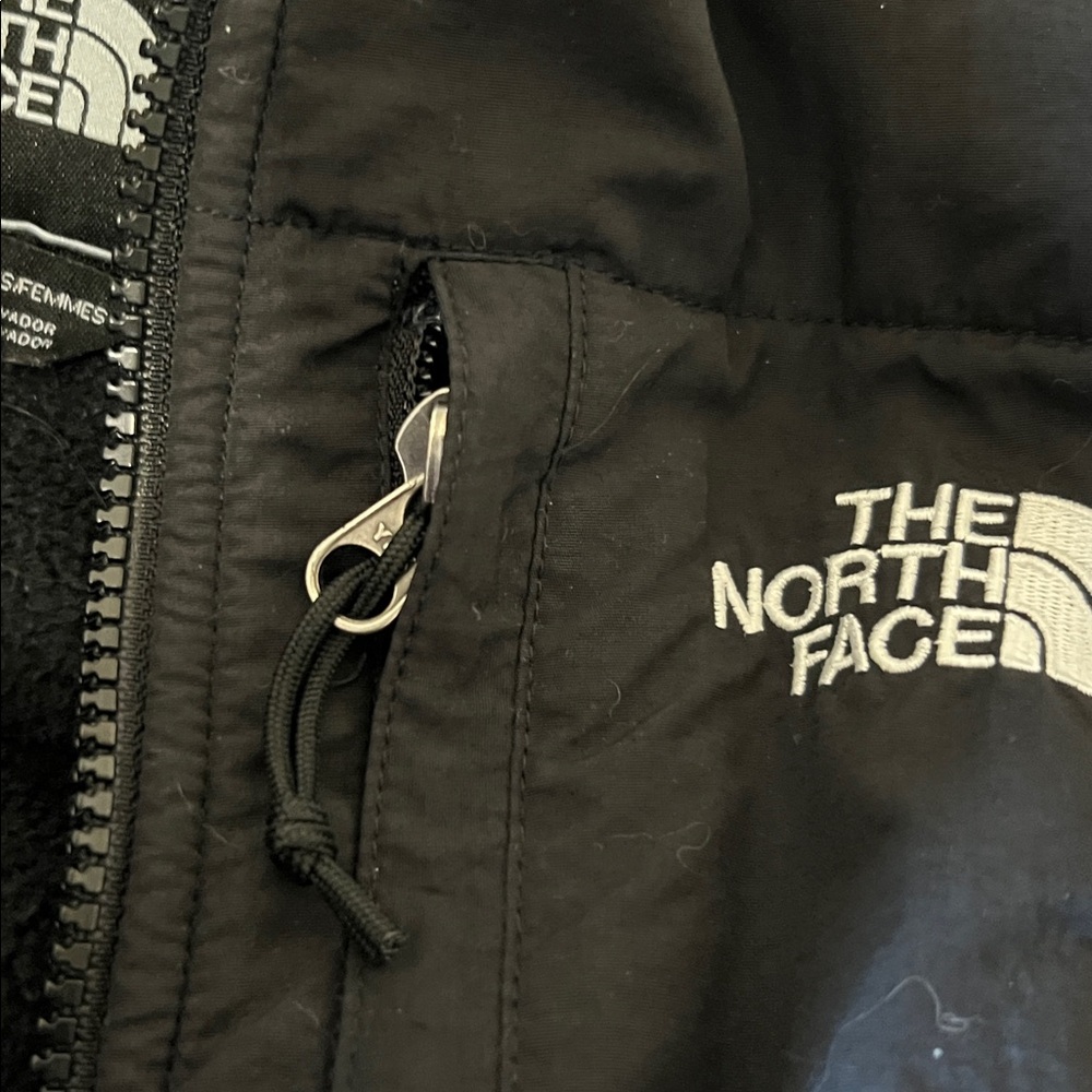 The North Face Denali Jacket Hoodie Womens Small Black Fleece Full Zip Fleece - Picture 5 of 6